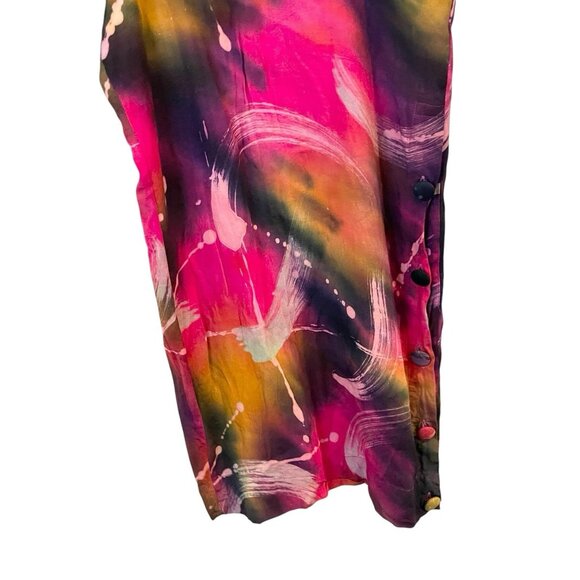 Devil Tris Collection By Patricia Hermann Wide Leg Crop Tie Dye Art Pants Funky - Picture 4 of 6